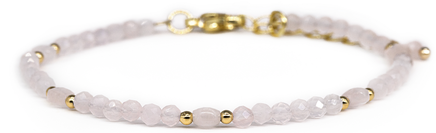 ZEN LIFE® Armband, Pink Opal, Gold, 15cm+4cm, Damen