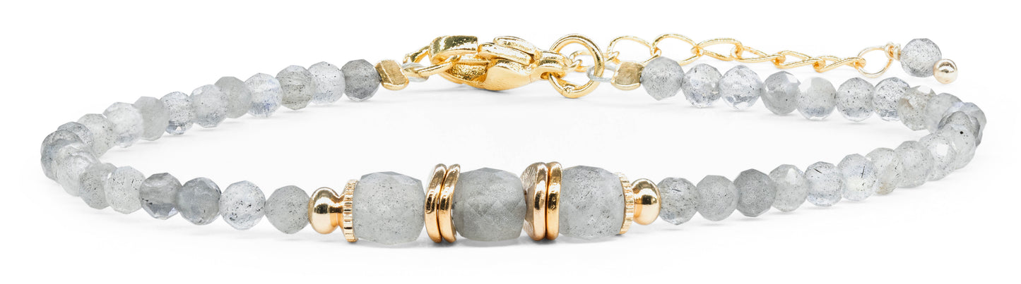 ZEN LIFE® Armband, Labradorite, Gold, 15cm+4cm, Damen