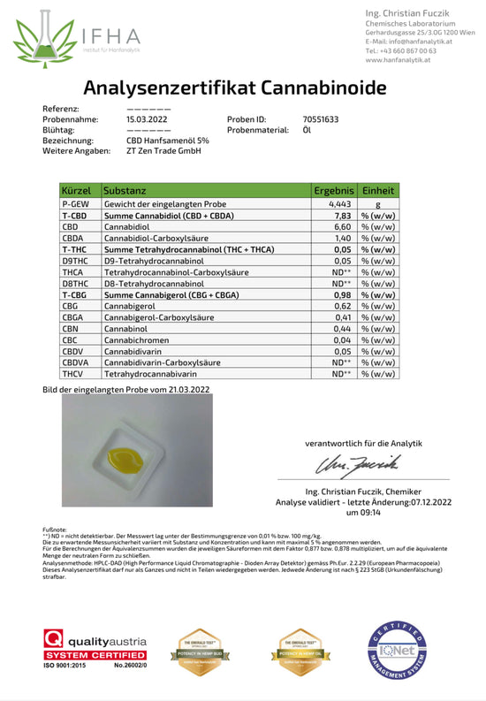 Premium CBD-Aroma-Öl 5% Vollspektrum